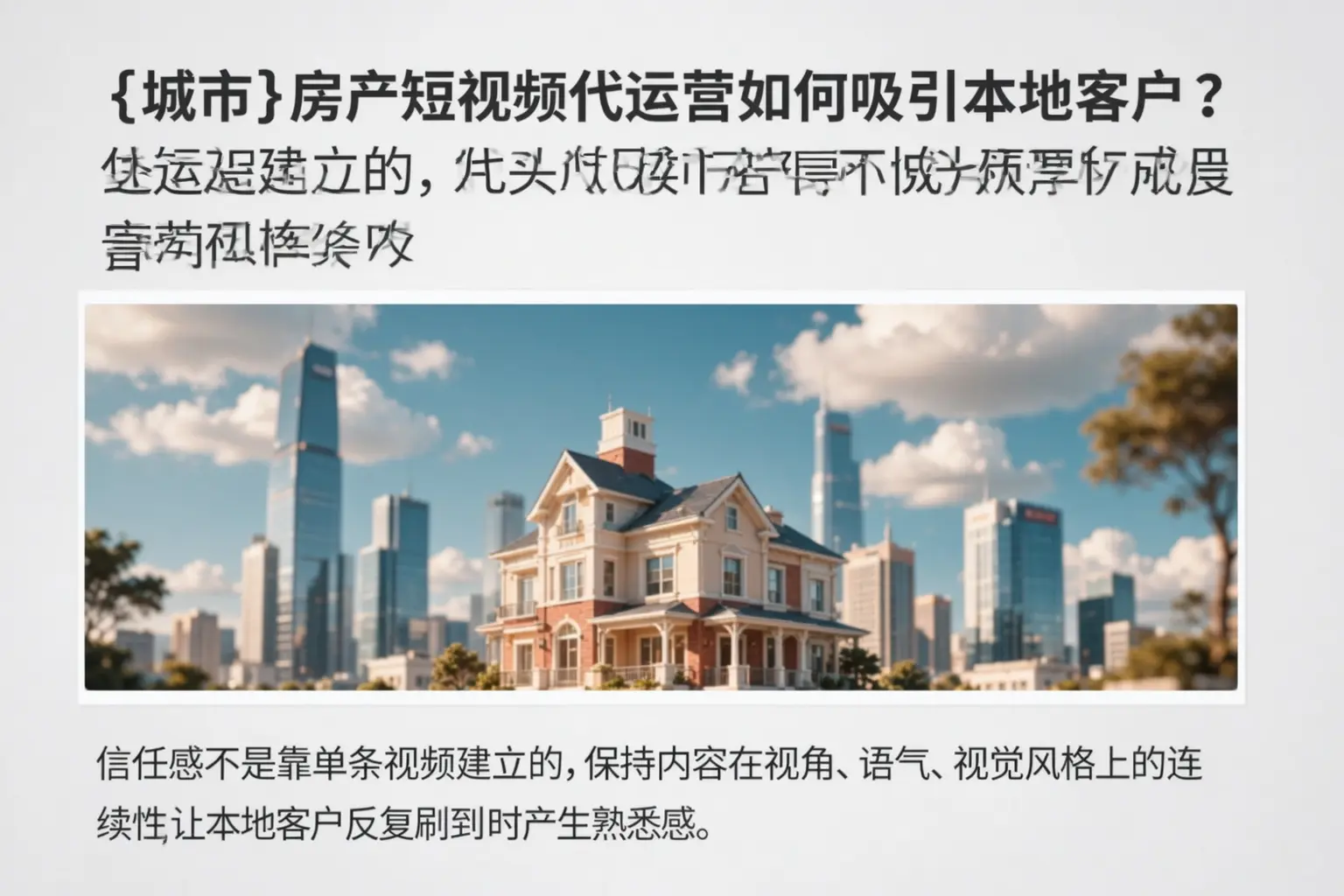 忻州房产短视频代运营如何吸引本地客户?