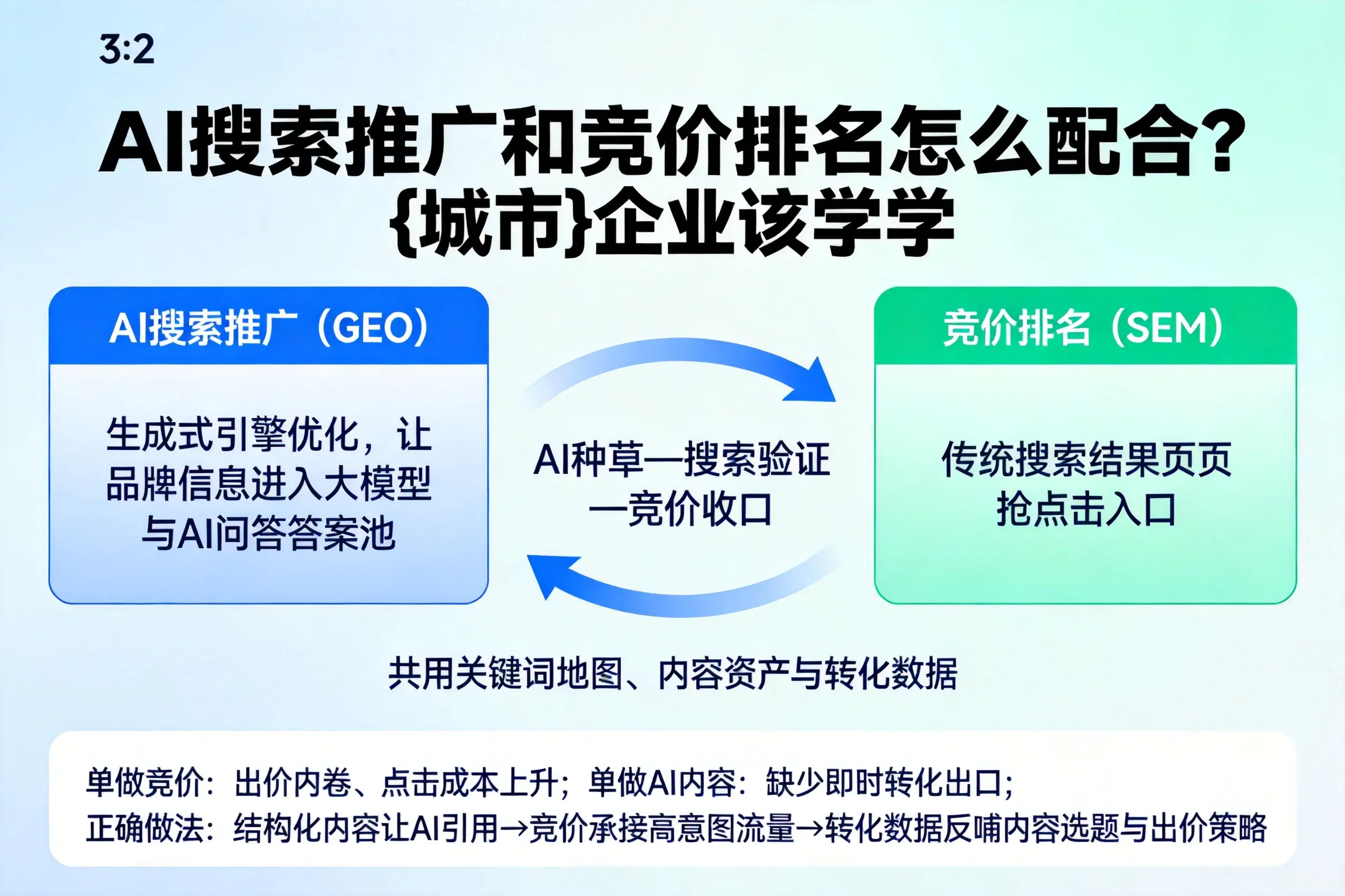 AI搜索推广和竞价排名怎么配合?忻州企业该学学