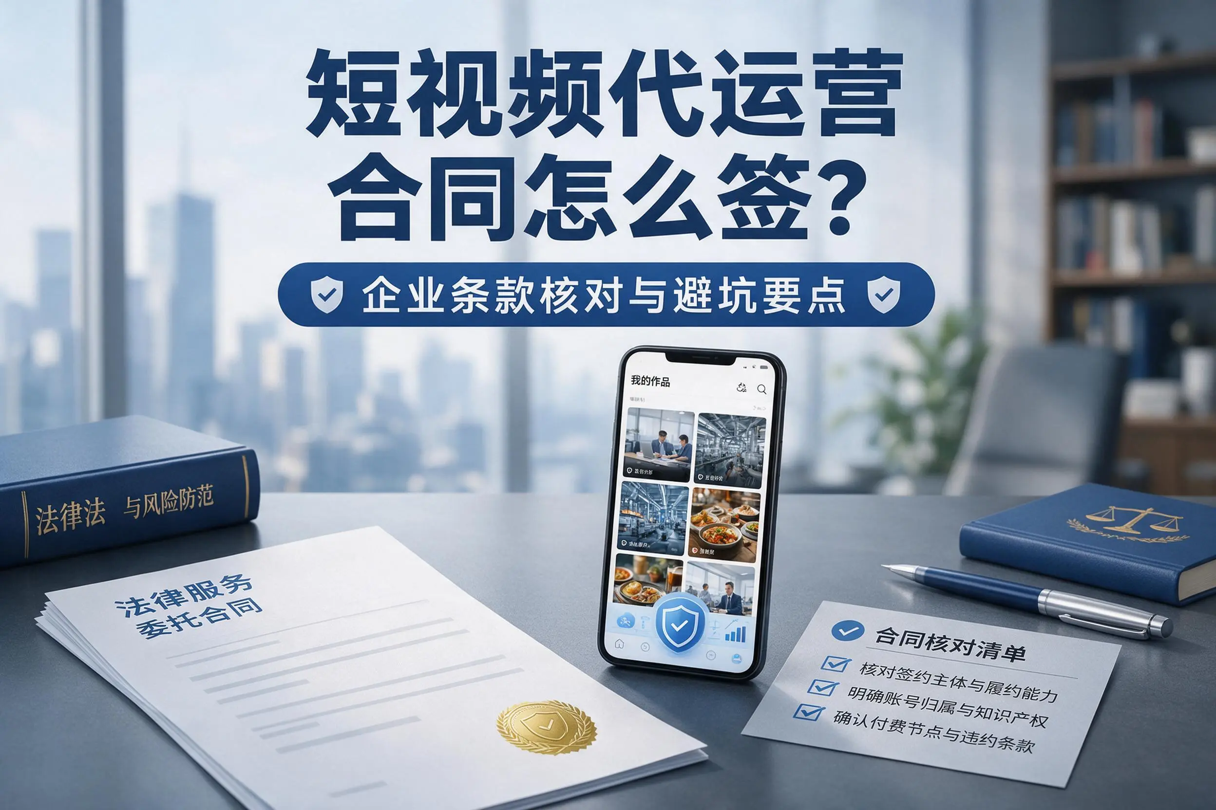 短视频代运营合同怎么签?忻州企业条款核对与避坑要点