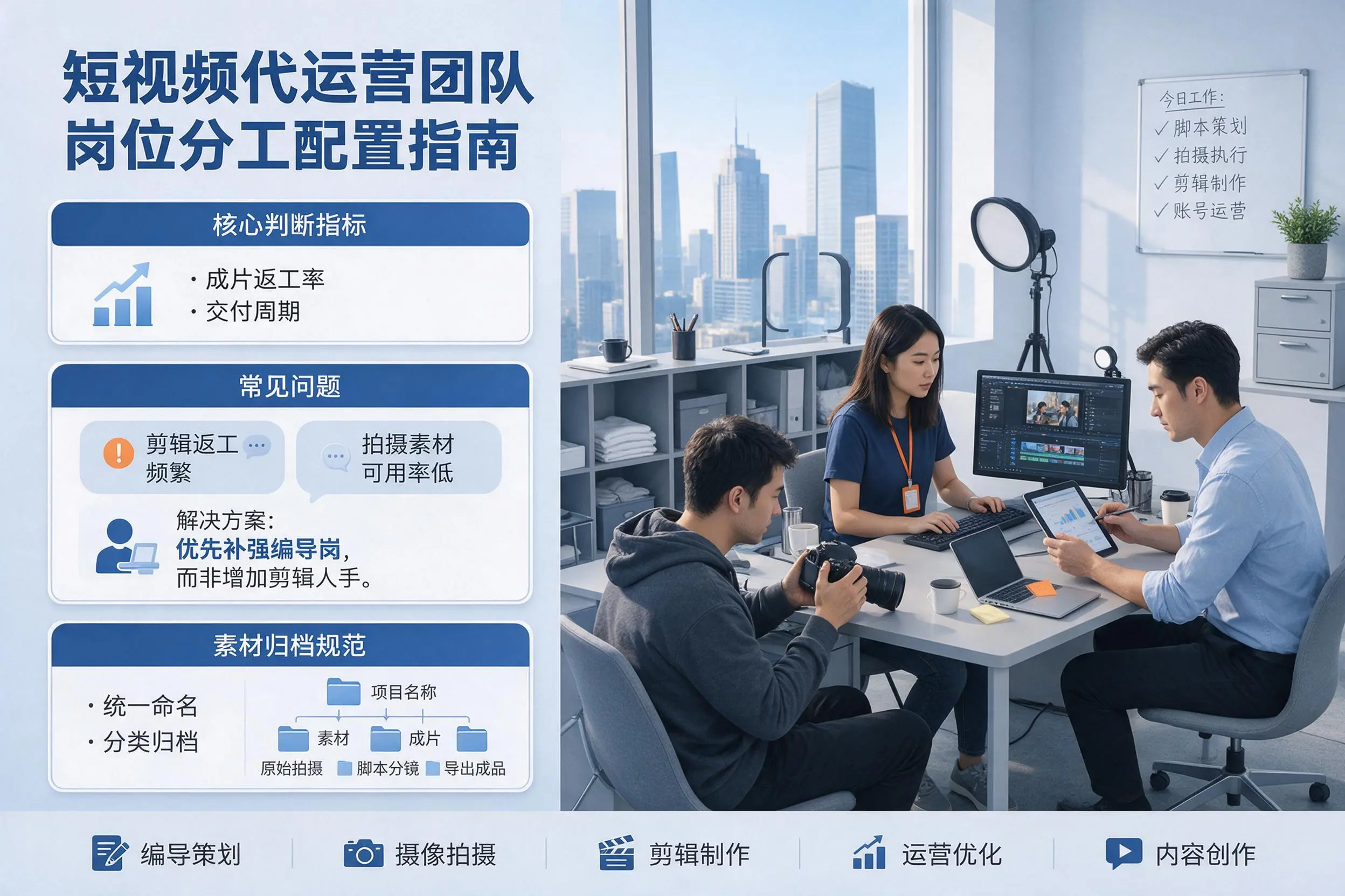 短视频代运营团队如何配置?忻州企业岗位分工科普说明