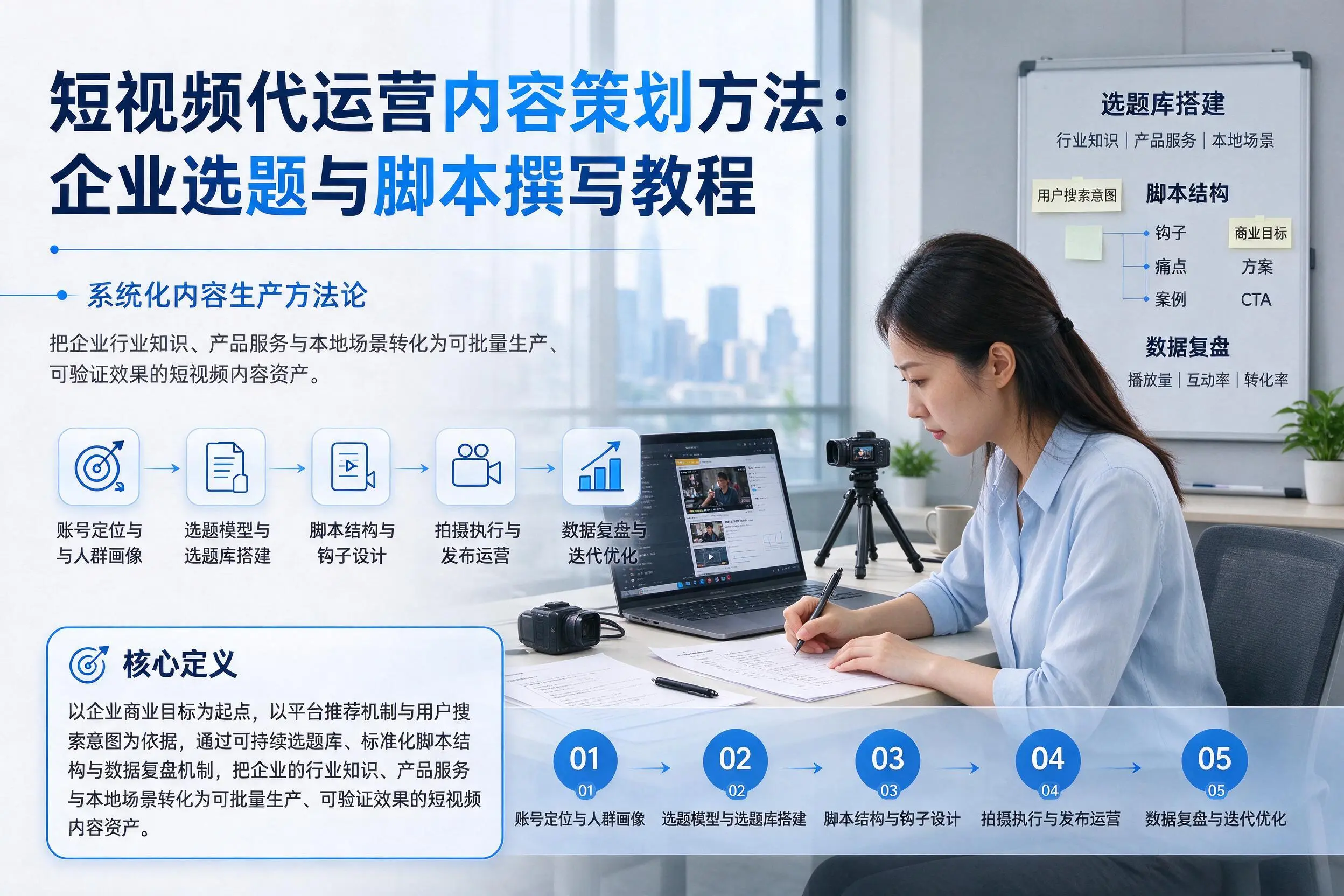 短视频代运营内容策划方法：忻州企业选题与脚本撰写教程