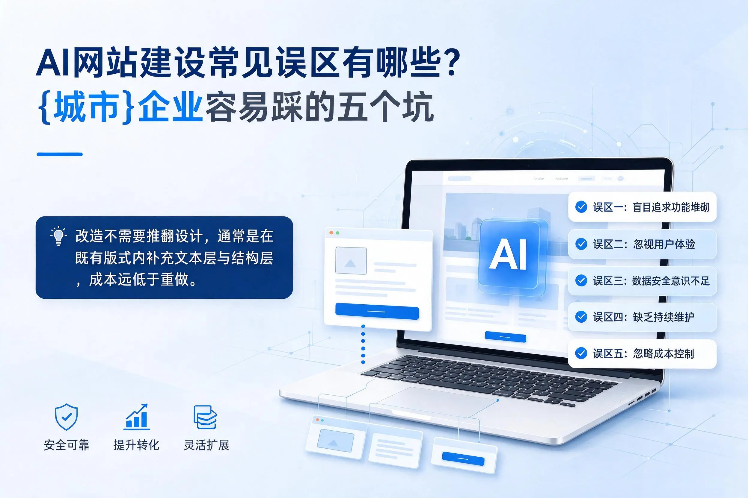 AI网站建设常见误区有哪些?忻州企业容易踩的五个坑