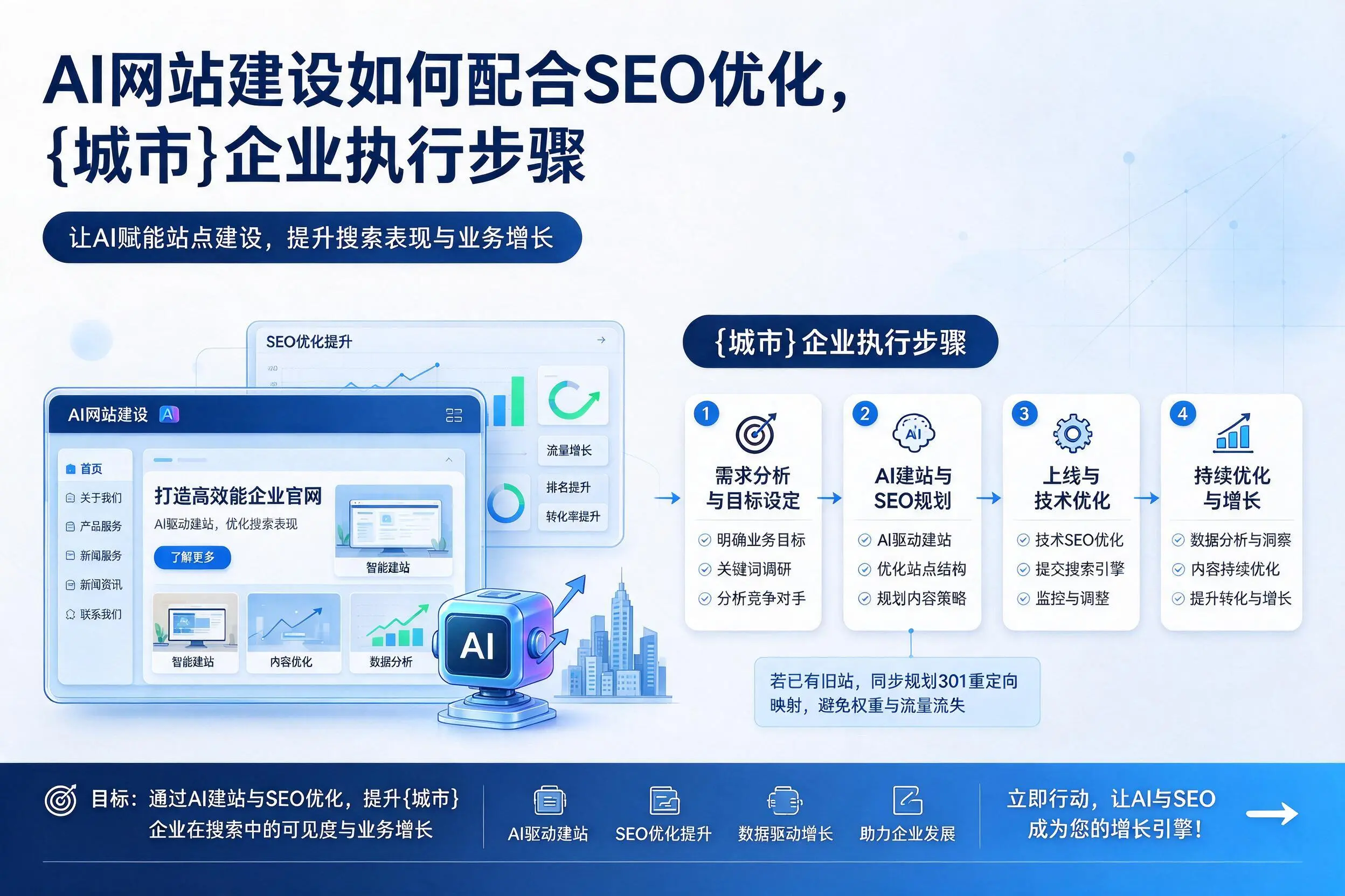 AI网站建设如何配合SEO优化,忻州企业执行步骤