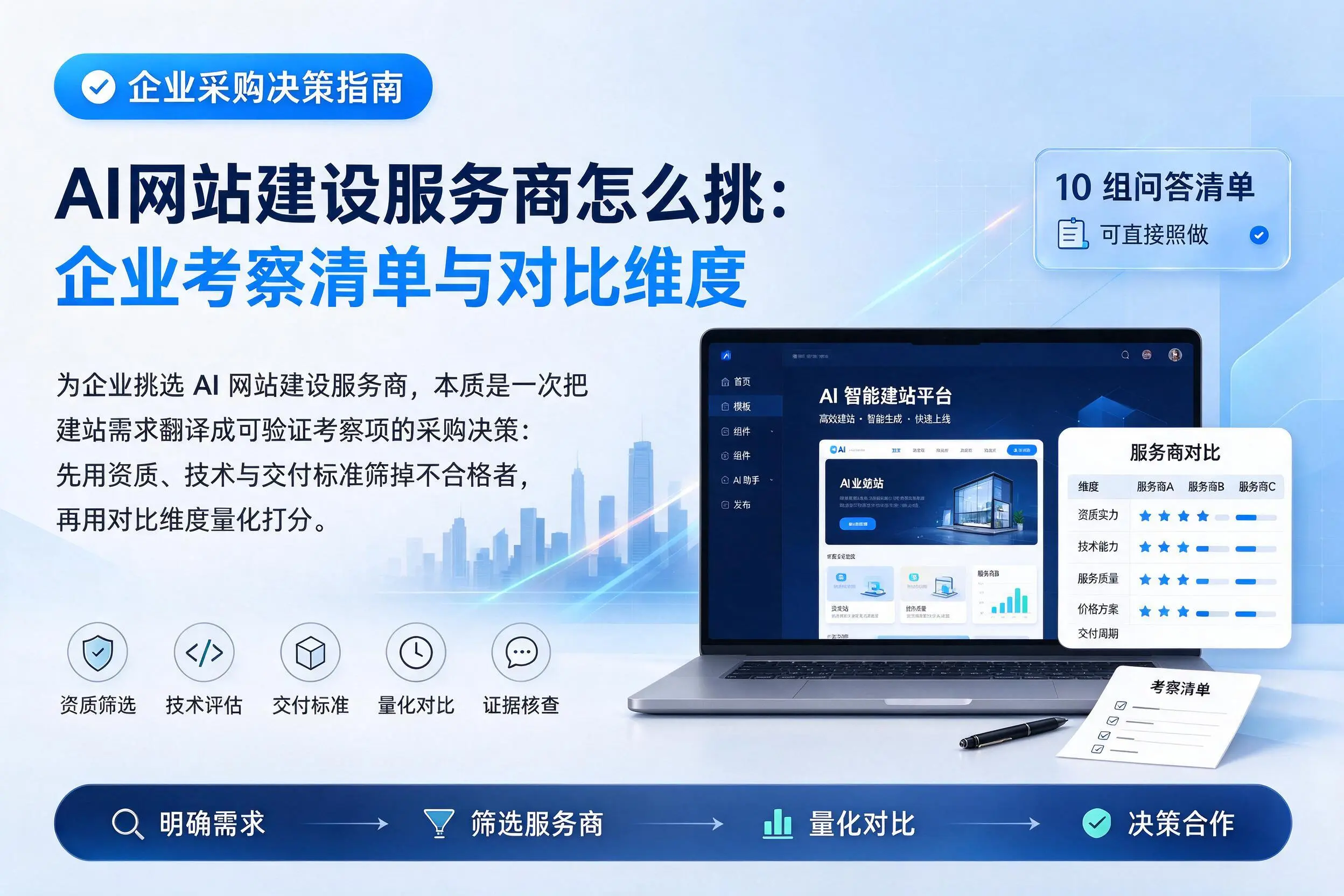 AI网站建设服务商怎么挑：忻州企业考察清单与对比维度